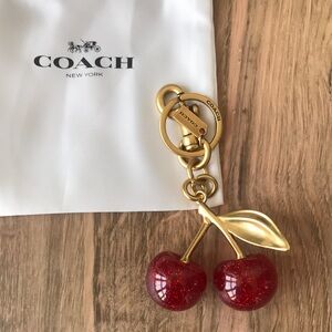 Coach Brass-Tone Logo Keyring Charm